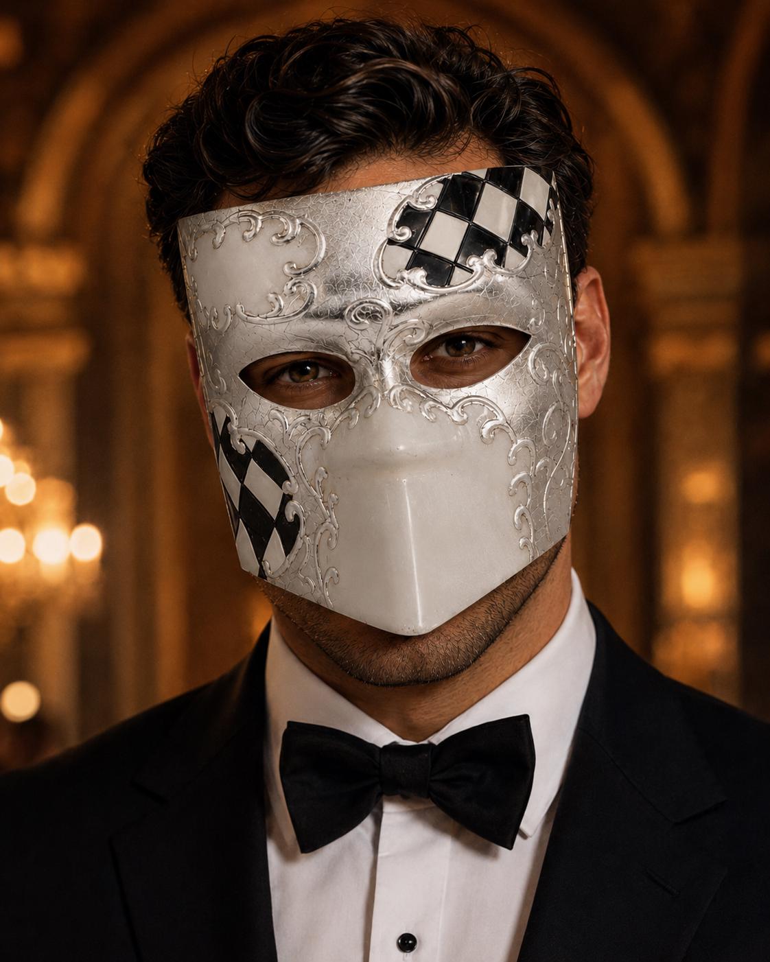 Black Silver masquerade mask
