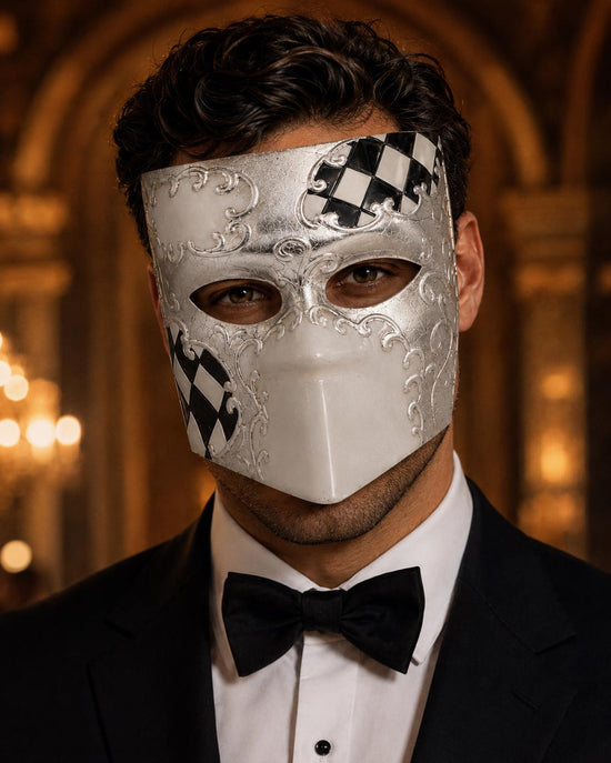 Black Silver masquerade mask
