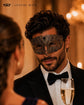 Black metal masquerade mask for men product view 4