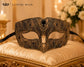 Black metal masquerade mask for men product view 5