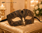 Black metal masquerade mask for men product view 6