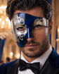 Blue Silver Phantom of the Opera Mask