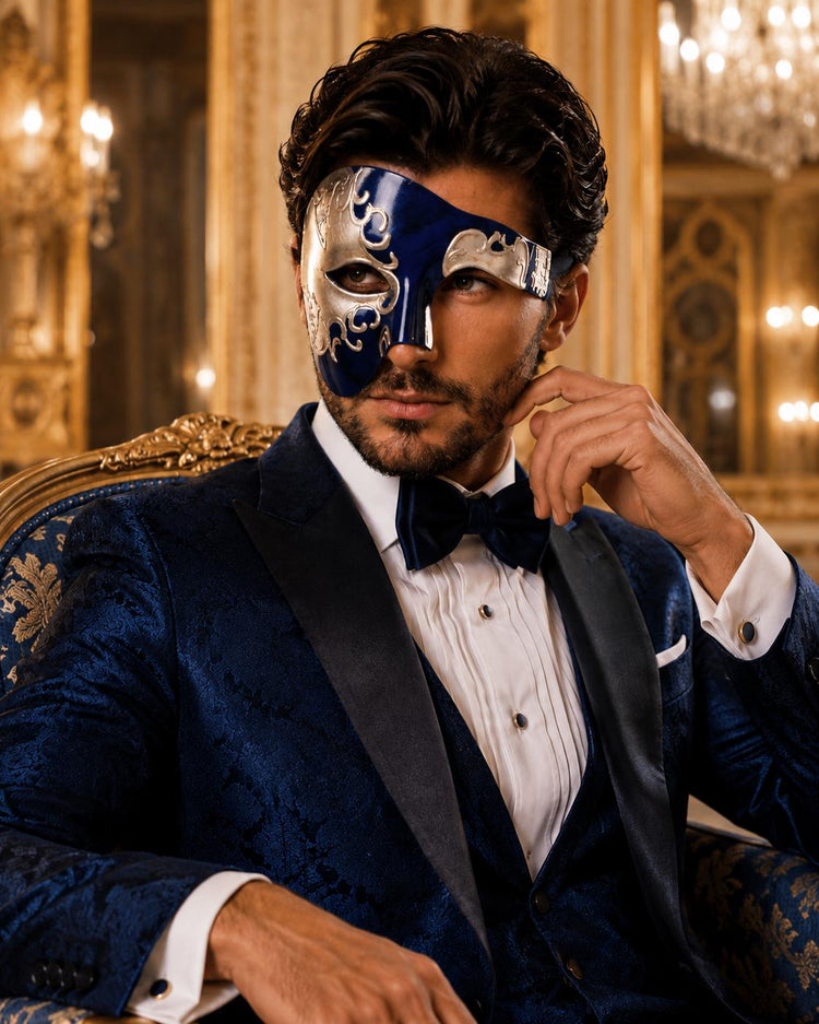 Blue Silver Phantom of the Opera Mask