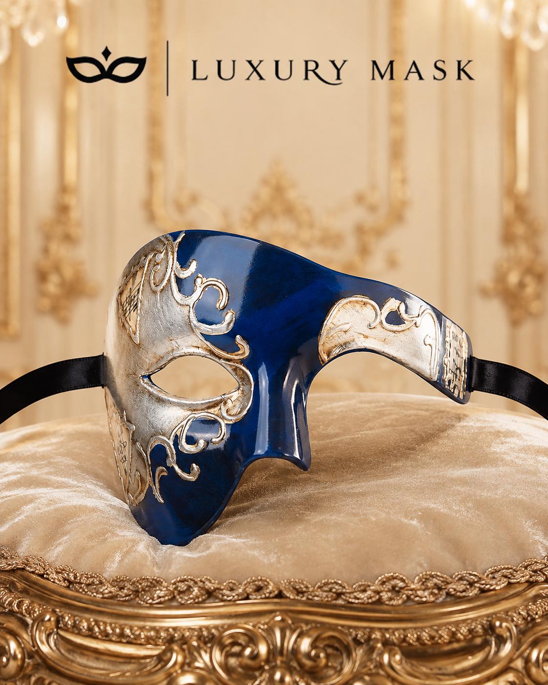 Blue Silver Phantom of the Opera Mask