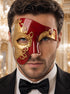 Red Gold Phantom Masquerade Mask for Men