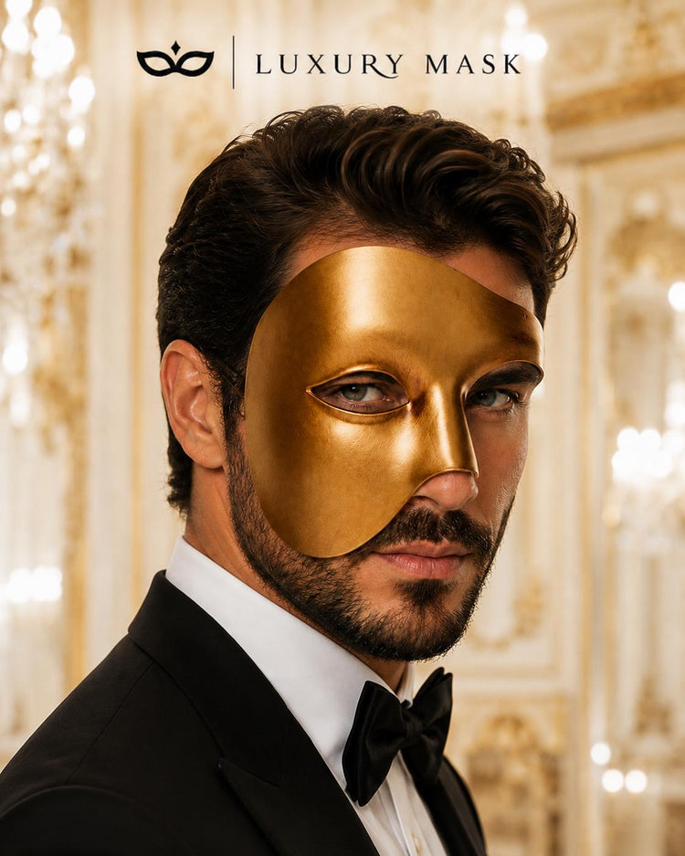 Gold Phantom Masquerade Mask for Men