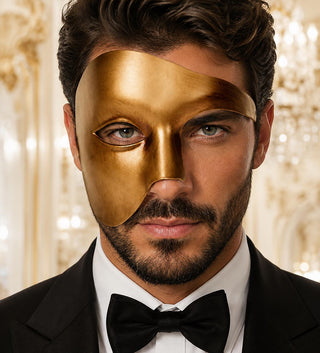 Gold Phantom Masquerade Mask for Men
