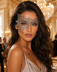 Silver lace masquerade mask for women product view 2