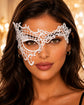 White lace masquerade mask for women