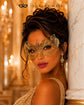 Gold metal masquerade mask product view 3