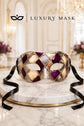 Purple & Silver Checkered Venetian Masquerade Mask for Men