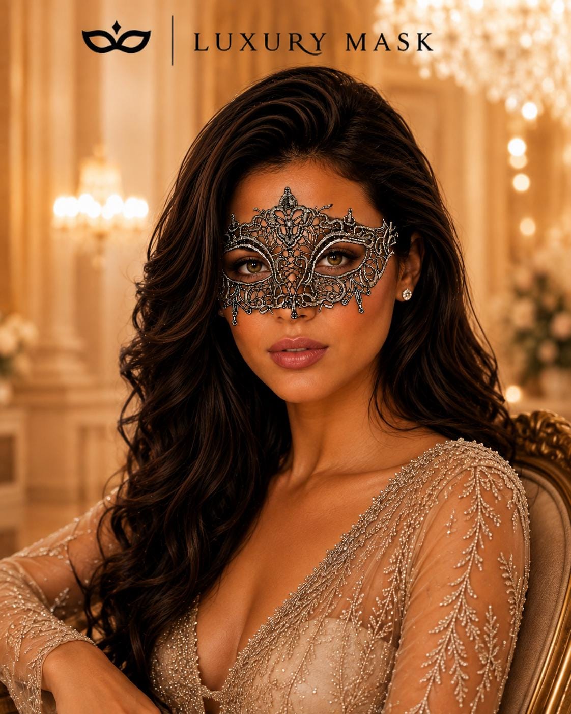 Silver Lace Face Mask