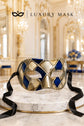 Blue & Silver Checkered Venetian Masquerade Mask for Men