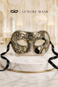 Antique Silver & Black Phantom Masquerade Mask for Men