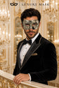Antique Silver & Black Phantom Masquerade Mask for Men