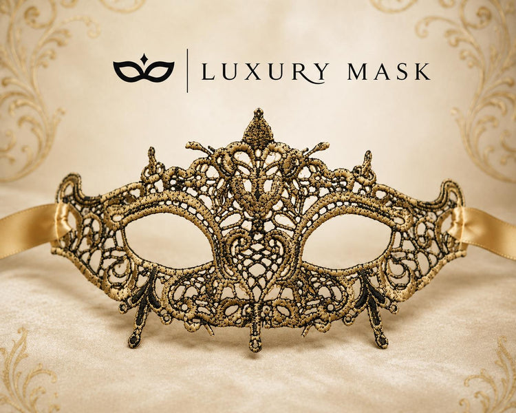 Gold Lace Masquerade Mask for Women – Belle