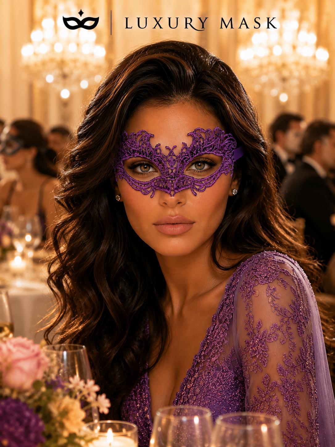 Purple Lace Masquerade Mask for Women – Aria