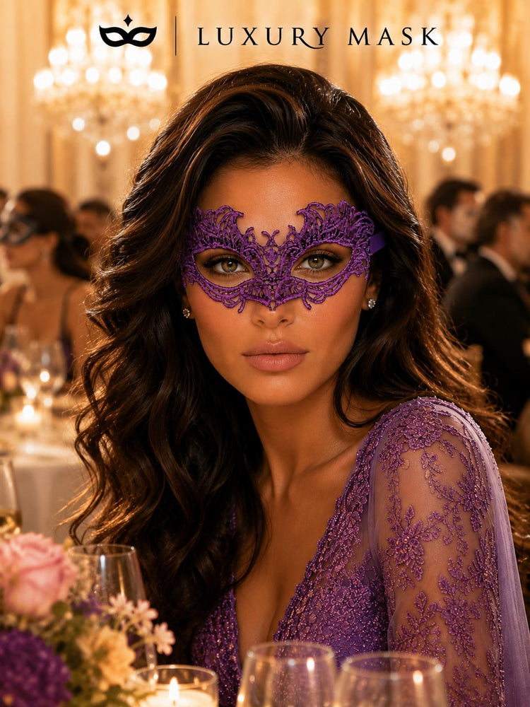 Purple Lace Masquerade Mask for Women – Aria