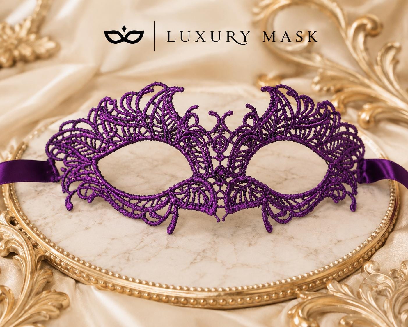 Purple Lace Masquerade Mask for Women – Aria