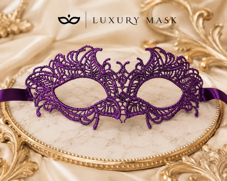 Purple Lace Masquerade Mask for Women – Aria