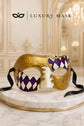 Purple & Gold Half Checkered Venetian Mask for Men