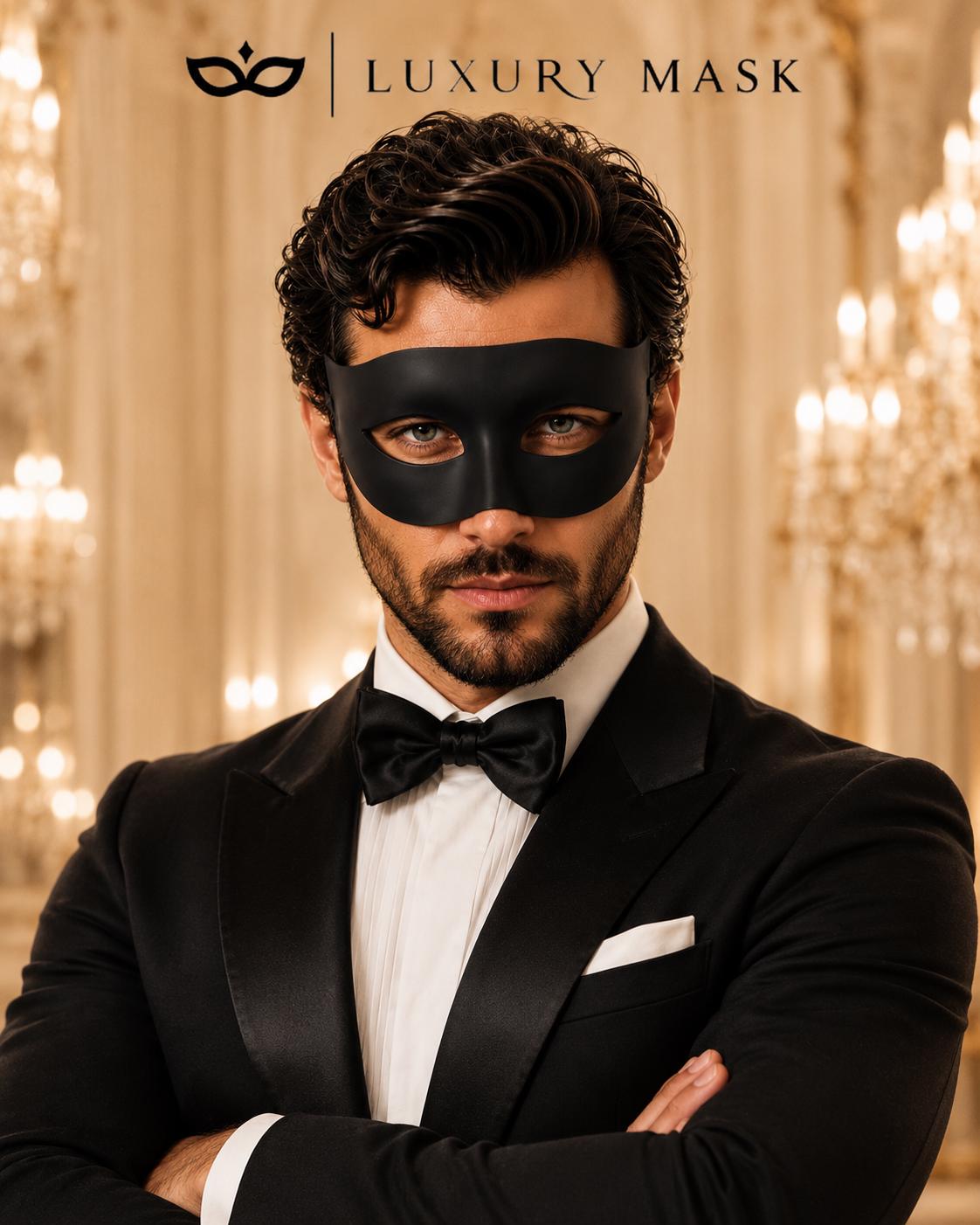 Classic Black Venetian Mask for Men