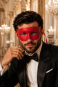 Red Classic Venetian Masquerade Mask for Men