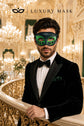 Black & Green Antique Venetian Masquerade Mask for Men