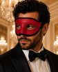 Red & Black Glitter Venetian Mask for Men