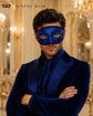 Blue Glitter Venetian Mask for Men