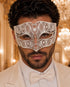 White Diamond Laser Cut Venetian Mask for Men