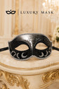 Black & Silver Glitter Venetian Mask for Men