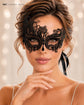 Black metal masquerade mask for women product view 3