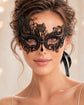 Black metal masquerade mask for women