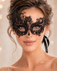 Black Pink metal masquerade mask for women