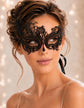 Black metal masquerade mask for women product view 3