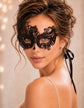 Black metal masquerade mask for women product view 4