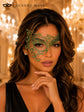 Green Olive lace masquerade mask for women product view 3