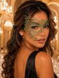 Green Olive lace masquerade mask for women product view 2
