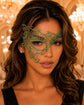 Green Olive lace masquerade mask for women
