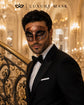 Antique Copper & Black Venetian Mask for Men with Silver Glitter