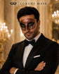 Antique Copper & Black Venetian Mask for Men with Silver Glitter