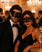 Black metal masquerade mask couples set product view 4