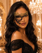 Black Gold lace masquerade mask for women product view 2