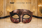 Antique Copper & Black Venetian Mask for Men with Red Glitter