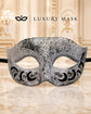 Antique White & Black Venetian Masquerade Mask for Men