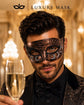 Copper Black Venetian Eye Mask with Silver Glitter