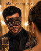 Copper Black Venetian Eye Mask with Silver Glitter