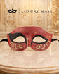 Red Masquerade Mask for Men - Black and Gold Glitter Venetian Eye Mask - Image 6