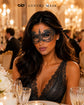 Gray lace masquerade mask for women product view 3